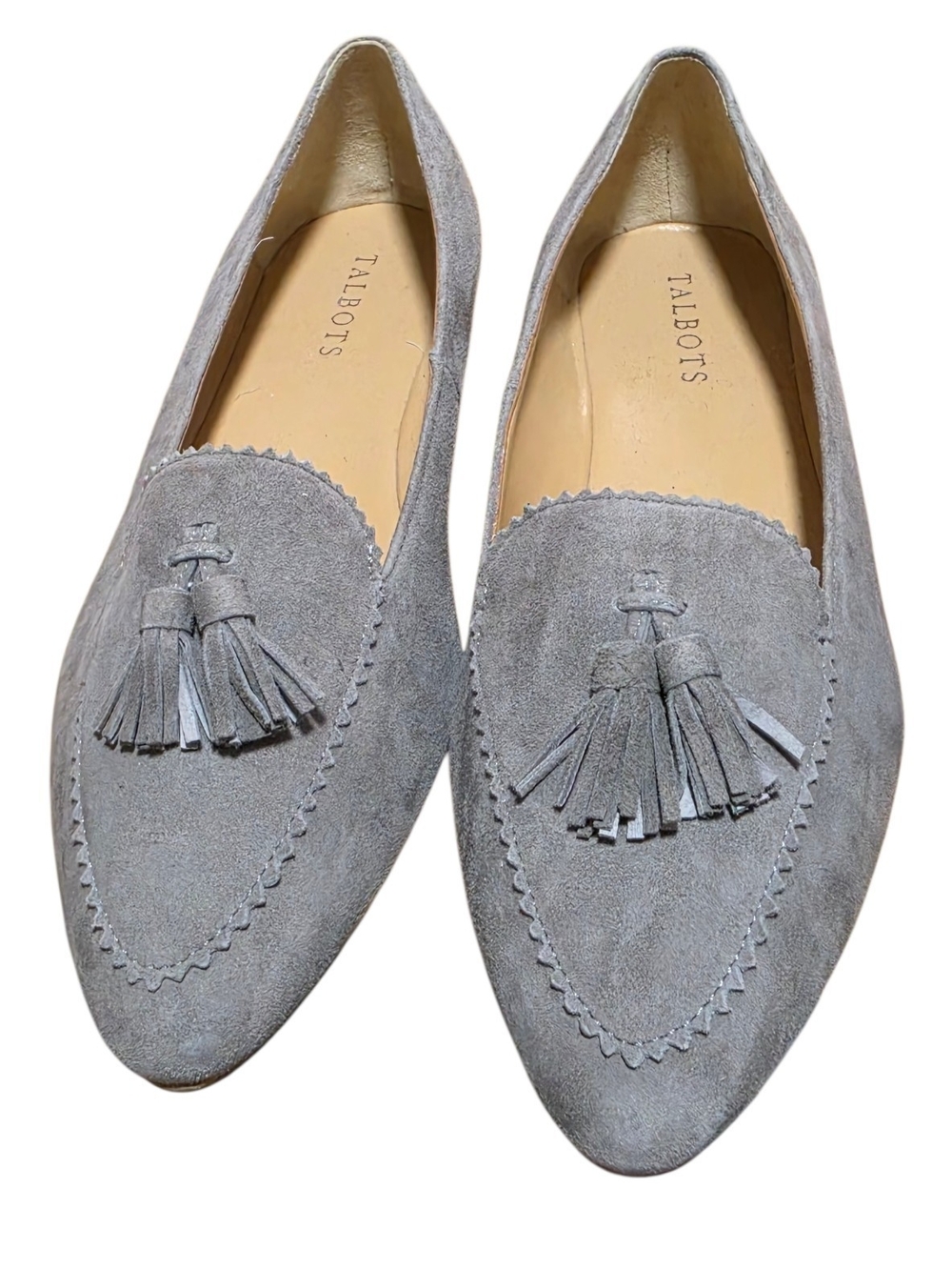 Talbots Gray Suede Tassel Loafers - Picture 3 of 4